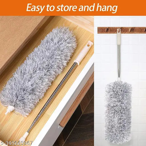 Microfiber Duster for Cleaning with Extension Pole(Stainless Steel), Extra Long 100 inches, with Bendable Head, Extendable Duster for Cleaning High Ceiling Fan, Cars