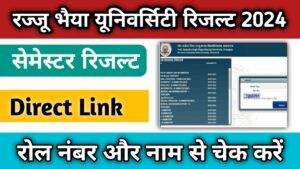 Rajju Bhaiya University Result 2024 {Declared} BA B.Sc B.Com 1st, 3rd ,5th UG, PG Semester Result Check @ prsuniv.ac.in