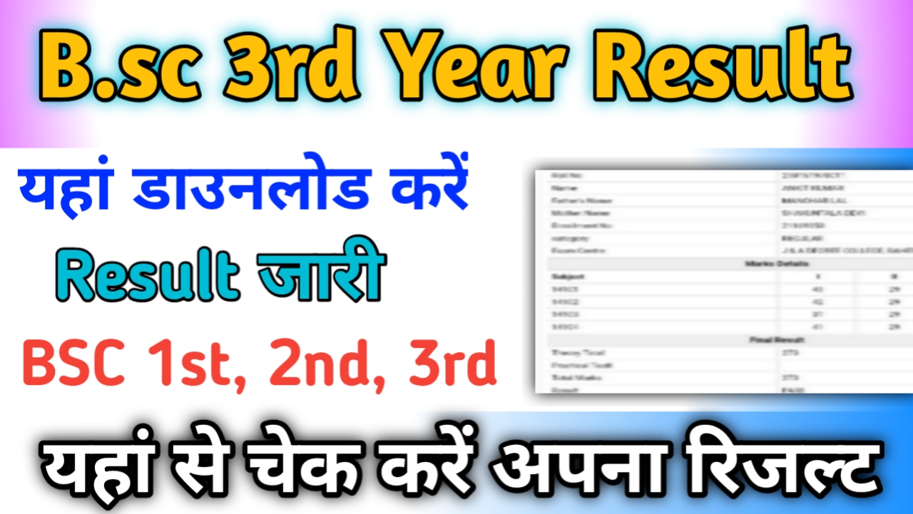 B.sc 3rd Year Result 2024 (बीएससी तृतीय वर्ष का परिणाम) यहां चेक करें Bsc 1st, 2nd, 3rd year result जारी-