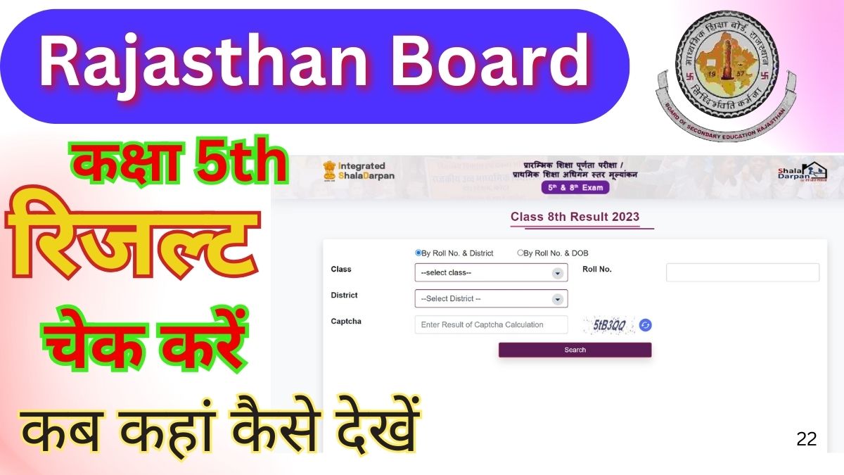 Rajasthan Board 5th Result 2025