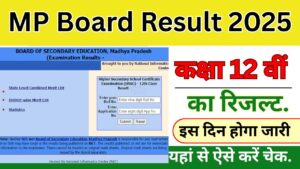 MP Board 12th Result 2025