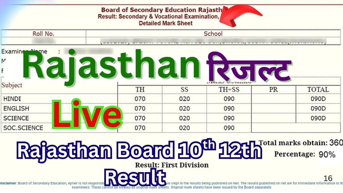 Rajasthan Board रिजल्ट 2025