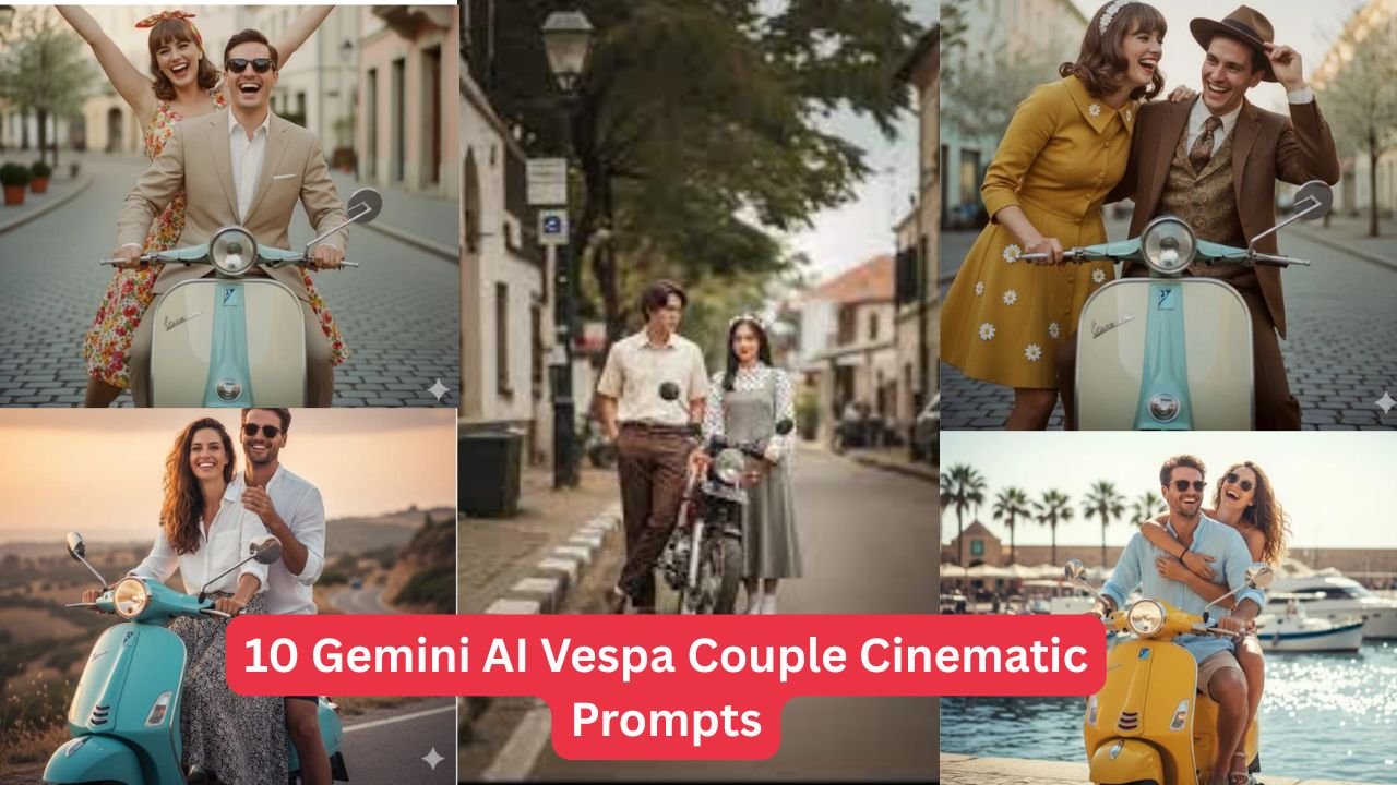 10 Gemini AI Vespa Couple Cinematic Prompts